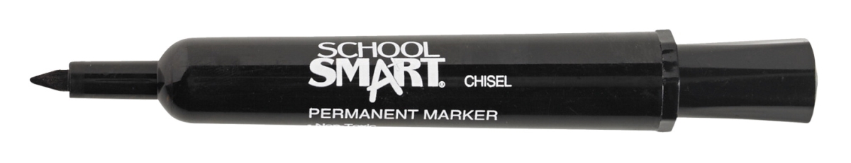 Picture of Beifa Group 1593085 School Smart Non-Toxic Permanent Marker&#44; Broad Chisel Tip&#44; Black - Pack of 48