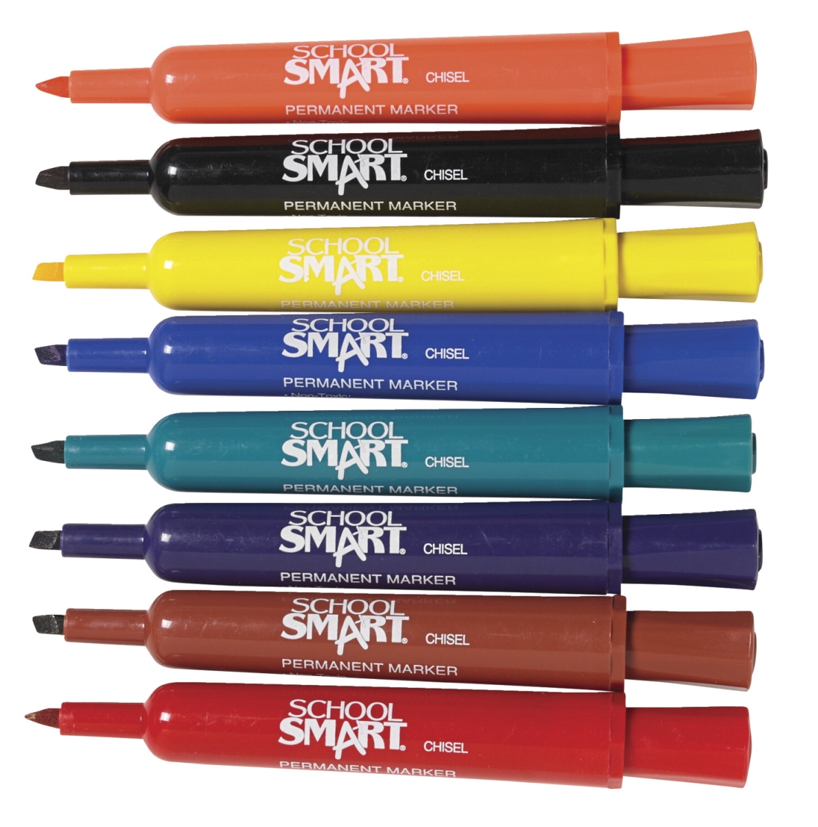 Picture of Beifa Group 1593091 School Smart Non-Toxic Permanent Marker&#44; Broad Chisel Tip&#44; Assorted - Set of 48