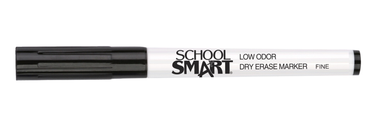 Picture of Beifa Group 1593100 School Smart Dry Erase Pen Style Marker&#44; Fine Tip&#44; Black&#44; Pack of 12