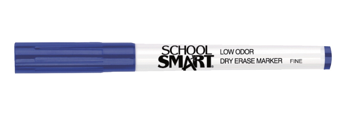 School Smart Dry Erase Pen Style Marker Fine Tip Blue - Pack of 48