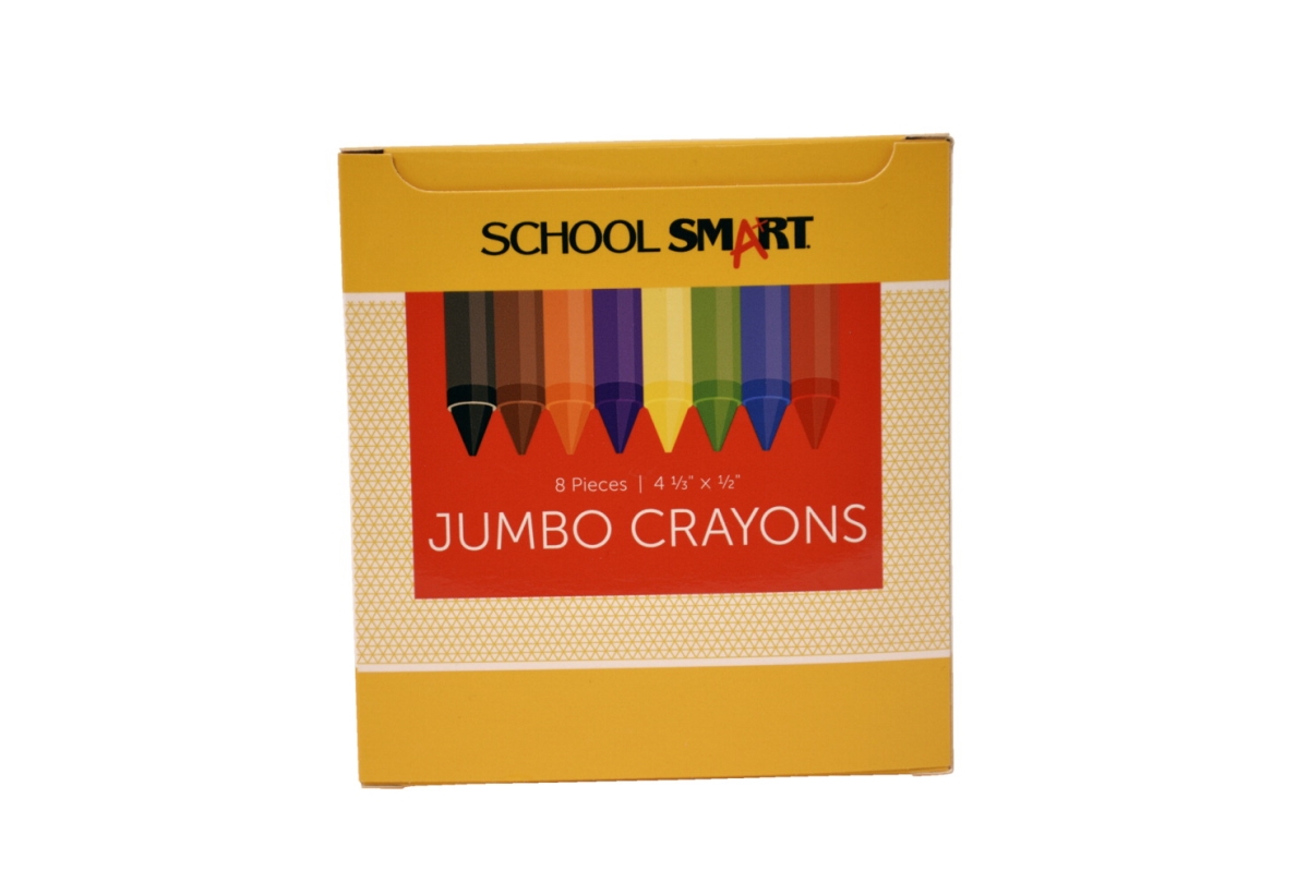 Pencil Grip  School Smart Jumbo Crayon, Set of 8