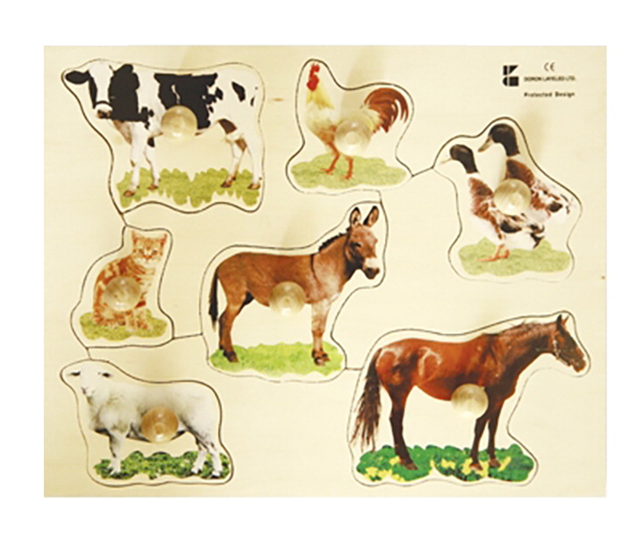 Picture of Edushape 1594288 Large Knob Puzzle - Farm Animals