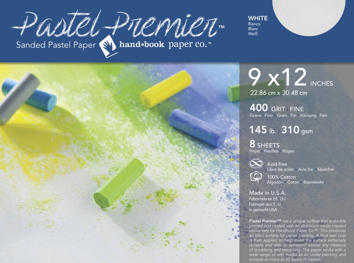Picture of Global Art Materials 1593318 Pastel Premier Sanded Pastel Paper&#44; White&#44; 9 x 12 in.&#44; 145 lbs&#44; 8 Sheets