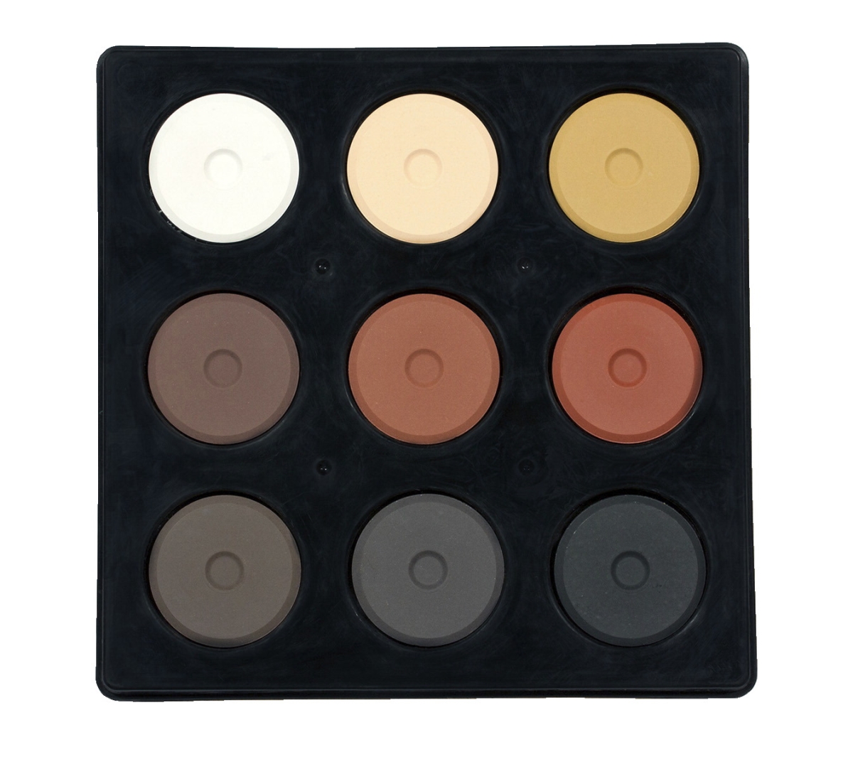 Mini Semi-Moist Tempera Cakes in Tray, Multicultural Colors - Set of 9