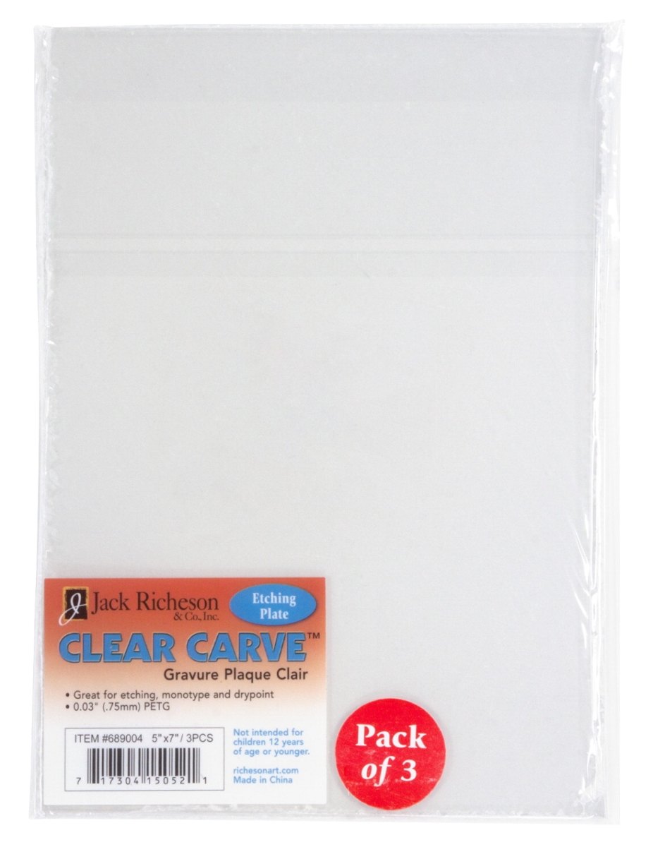 Picture of Jack Richeson 1591298 Clear Carve Etch Plates, 5 x 7 in. - Pack of 3