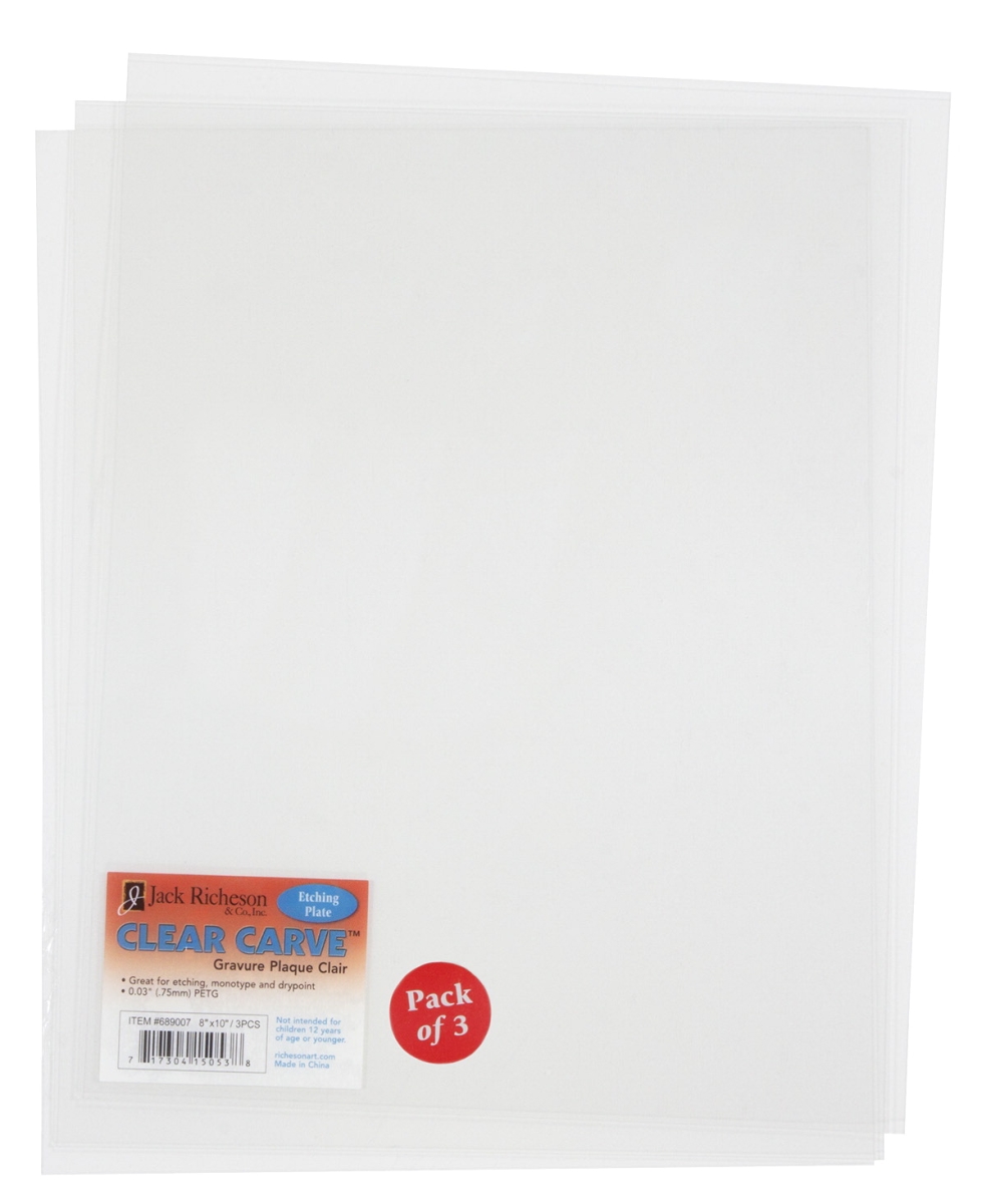 Picture of Jack Richeson 1591468 Clear Carve Etch Plates&#44; 8 x 10 in. - Pack of 3