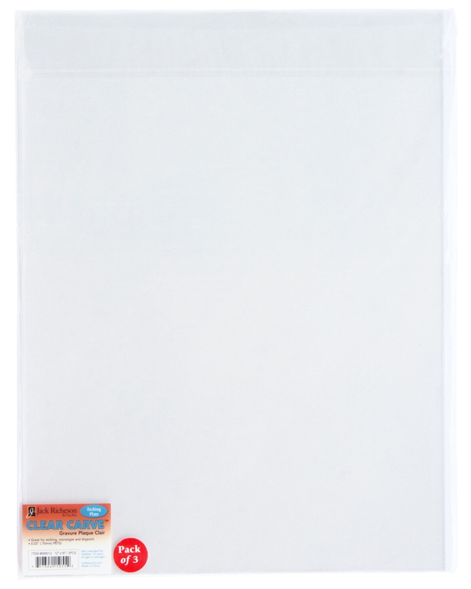 Picture of Jack Richeson 1591299 Clear Carve Etch Plates, 12 x 16 in. - Pack of 3