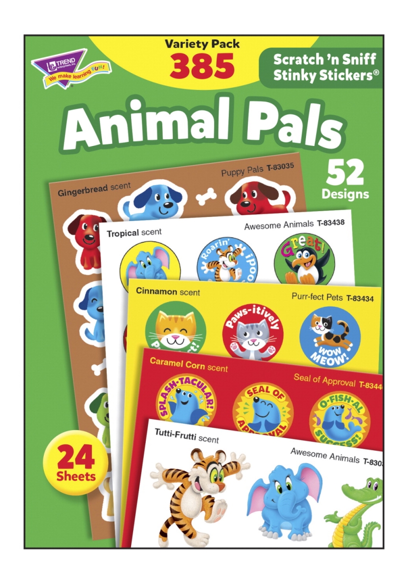 Picture of Trend Enterprises 1597423 Animal Pals Stinky Stickers Variety Pack - Pack of 385