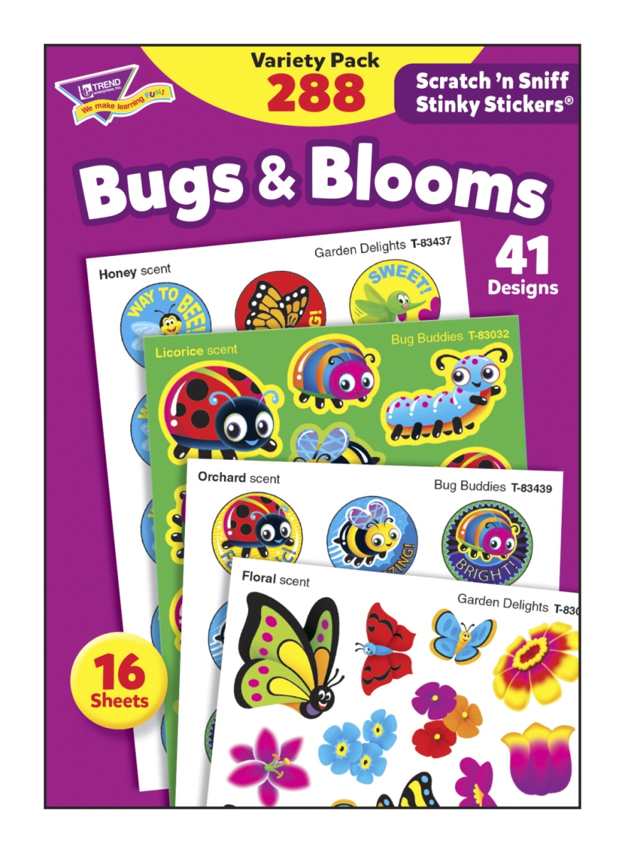 Picture of Trend Enterprises 1597424 Bugs & Blooms Stinky Stickers Variety Pack - Pack of 288