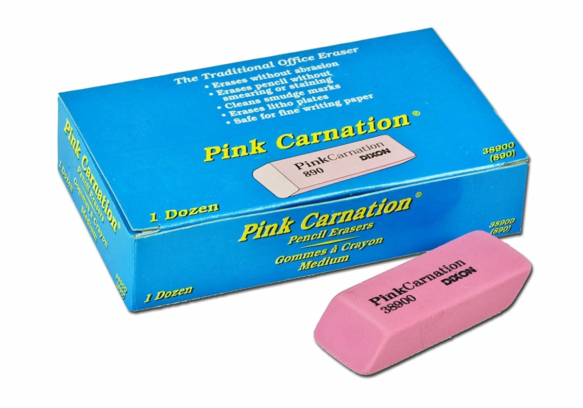 Picture of Dixon Ticonderoga 078759 Dixon Pink Carnation Prang Latex-Free Non-Toxic Smudge-Free Eraser&#44; 2.312 x 0.812 x 0.437 in. - Pack of 12
