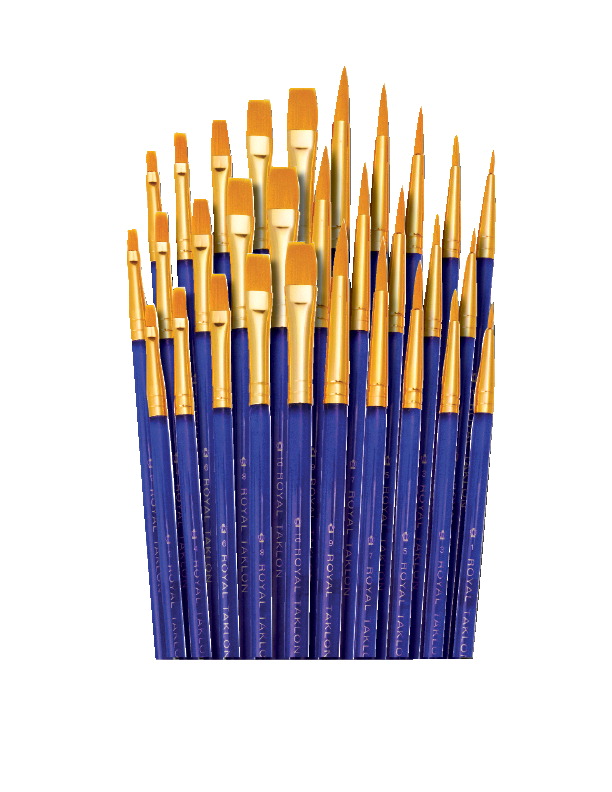 Picture of Royal Brush 1589975 Gold Taklon Brushes, Set of 30