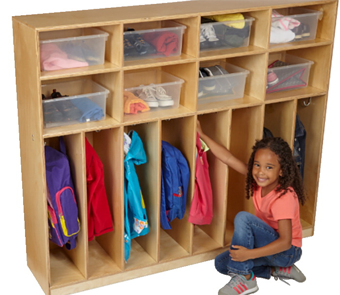 Picture of Childcraft 1588153 Narrow 8-Cubby Coat Locker, 59.5 x 13.75 x 48 in.
