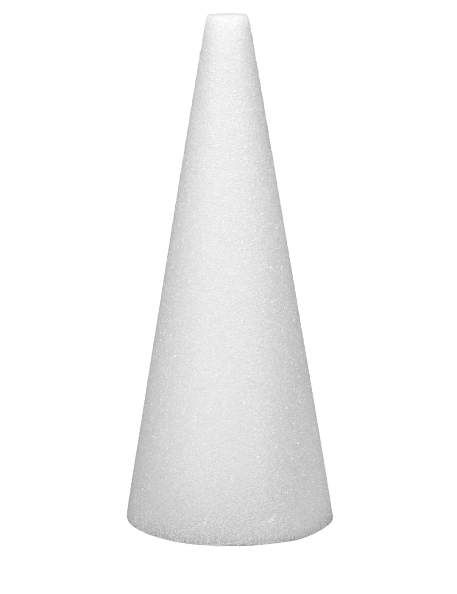 363644  Cone Styrofoam Shape, 6 x 3 in., White