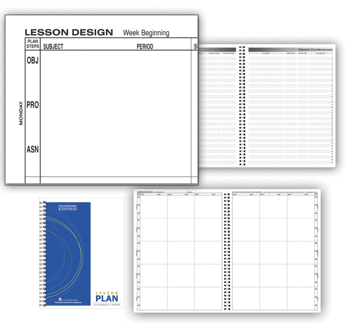 1473697 0444-6 P Structured Lesson Plan Book PolyIce Cover - 6 Subjects, 40 Week - 9.25 x 12.25 in