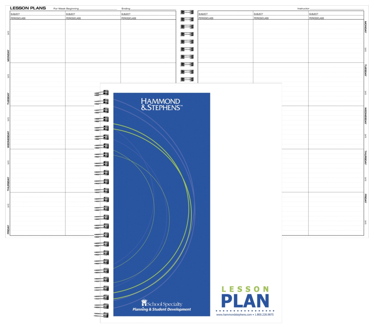 8.5 x 11 in. 6-Subject Lesson Plan Book, 40 Week