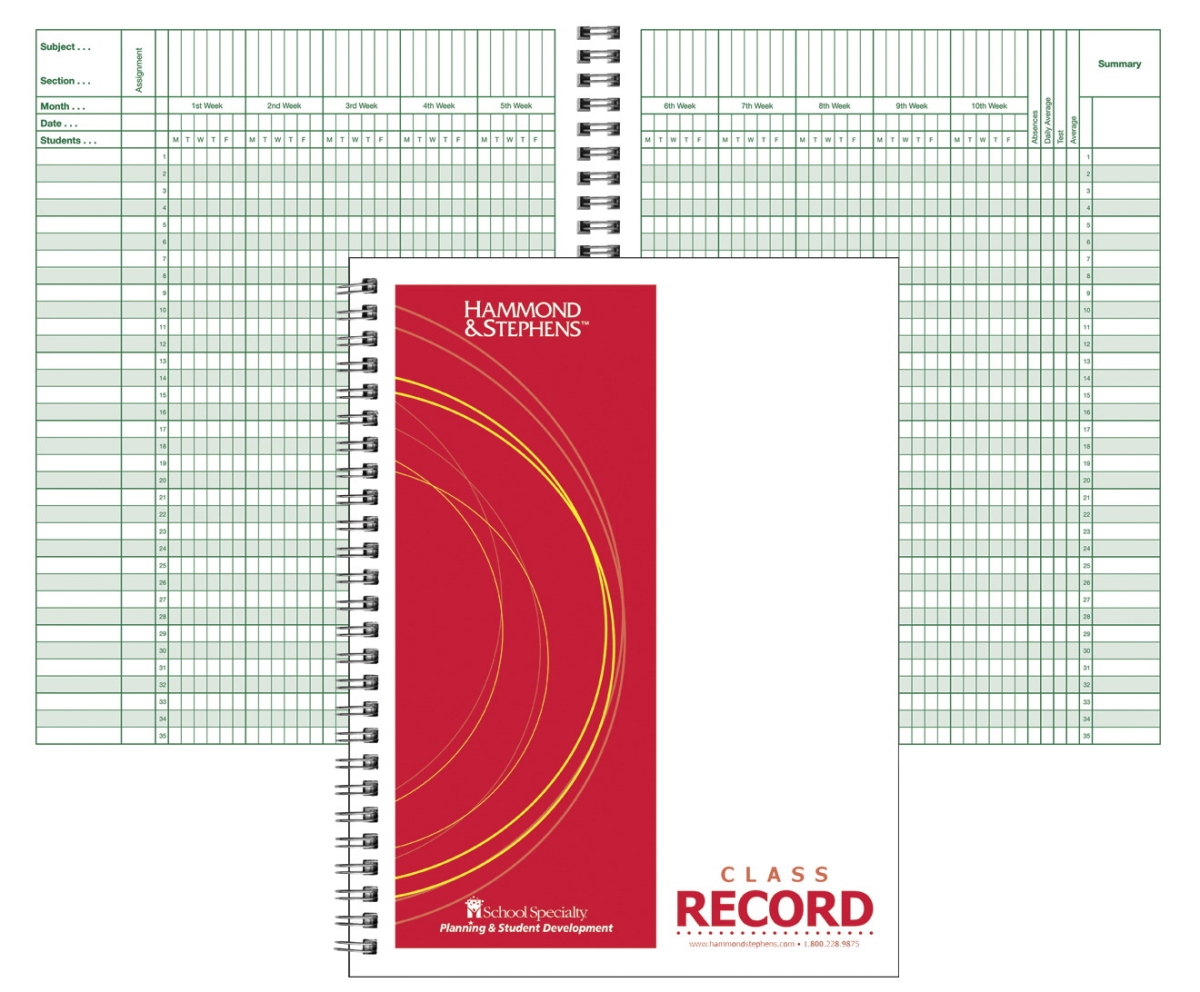 8.5 x 11 in. 35 Student 9-10 Week Record Book - PolyIce Cover