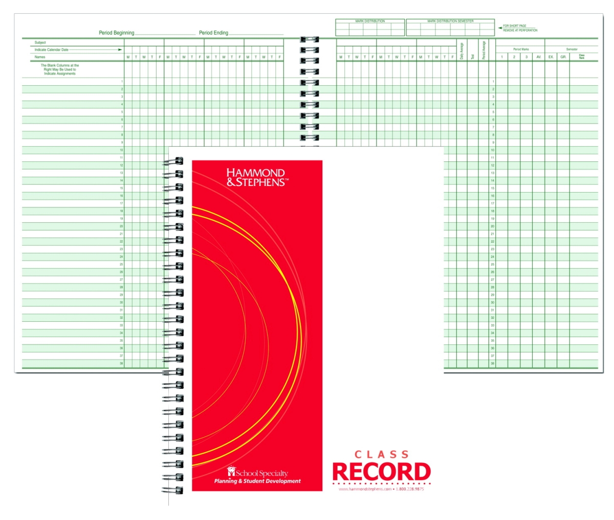 8.5 x 11 in. 38 Student 6-7 Week Record Book