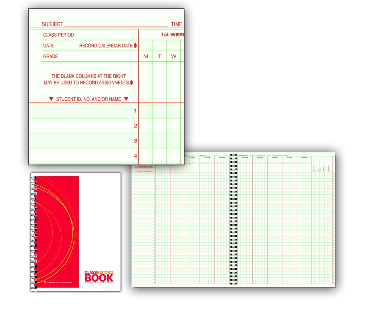 1473680 8 Subject 35 Student 0.9 Week Class Record Book, 9.25 x 12.25 in., PolyIce Cover