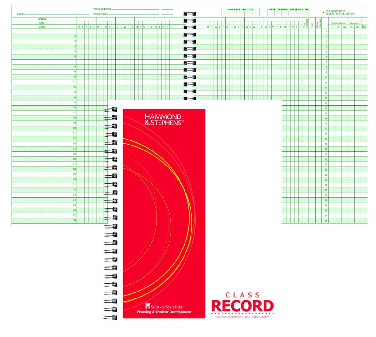 1481899 38 Student 0.9 Week Record Book, 8.5 x 11 in., PolyIce Cover