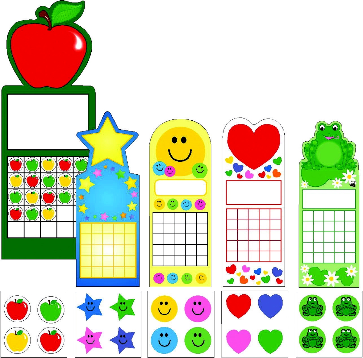 Picture of Creative Shapes 090247 5 Seasonal Designs Personal Chart & Sticker Set&#44; 2.75 x 7.50 in. - Set of 120