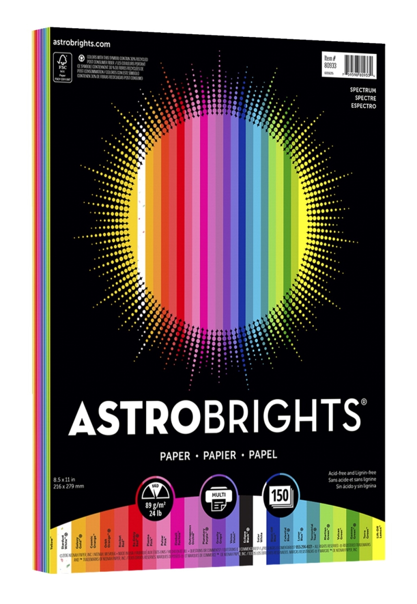 Picture of Astrobrights 1534825 25-Color Spectrum Pack&#44; 24 lbs - 8.5 x 11 in. - Pack of 125
