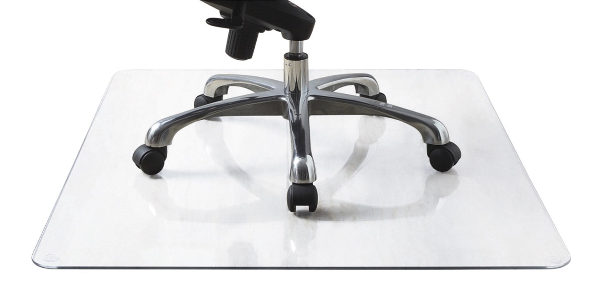 44 x 50 x 0.25 in. Tempered Glass Chairmat, Clear