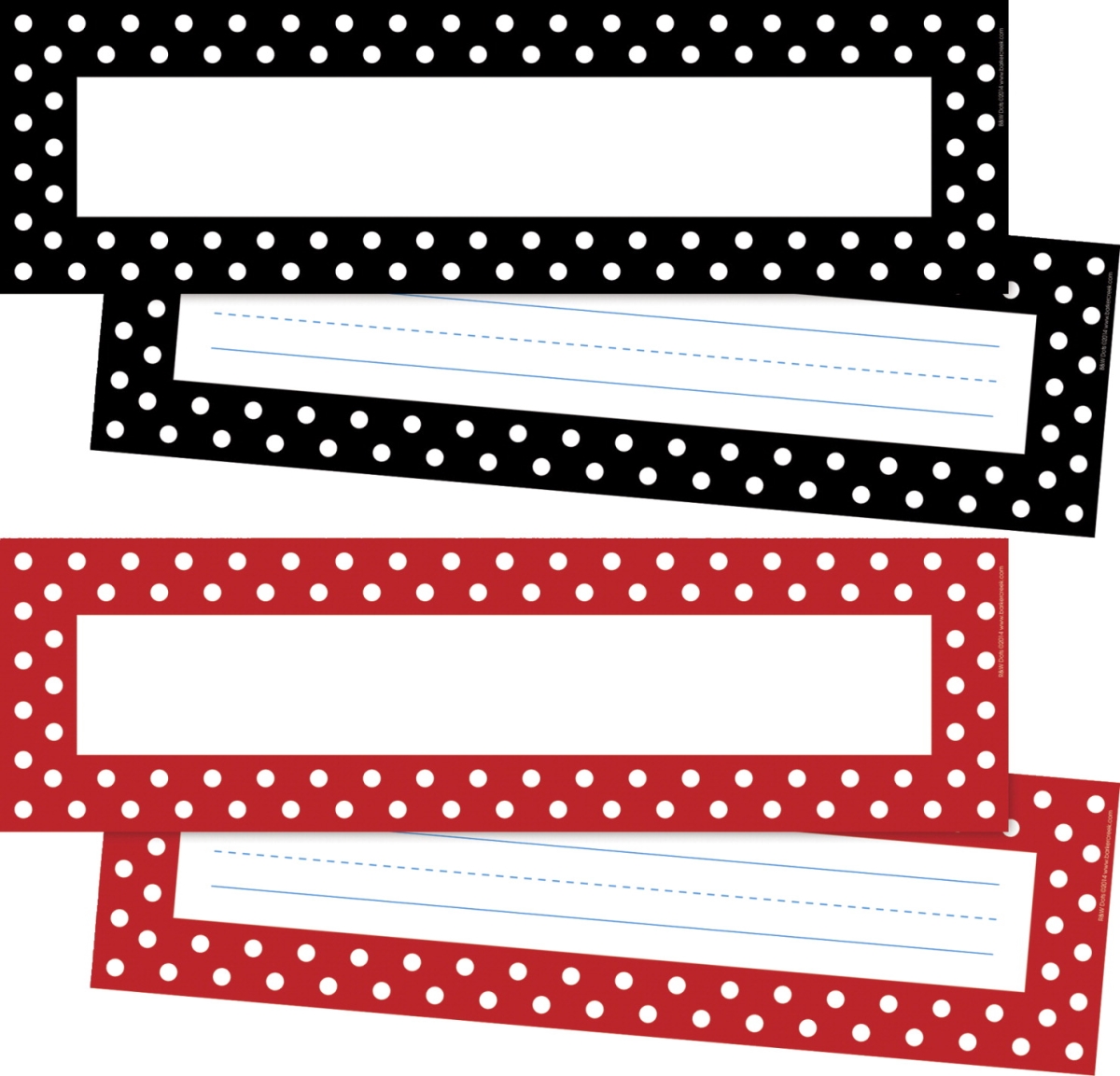 Picture of Barker Creek 2004977 12 x 3.5 in. 2 Designs Dots Jumbo Name Plate Set - 72 Piece