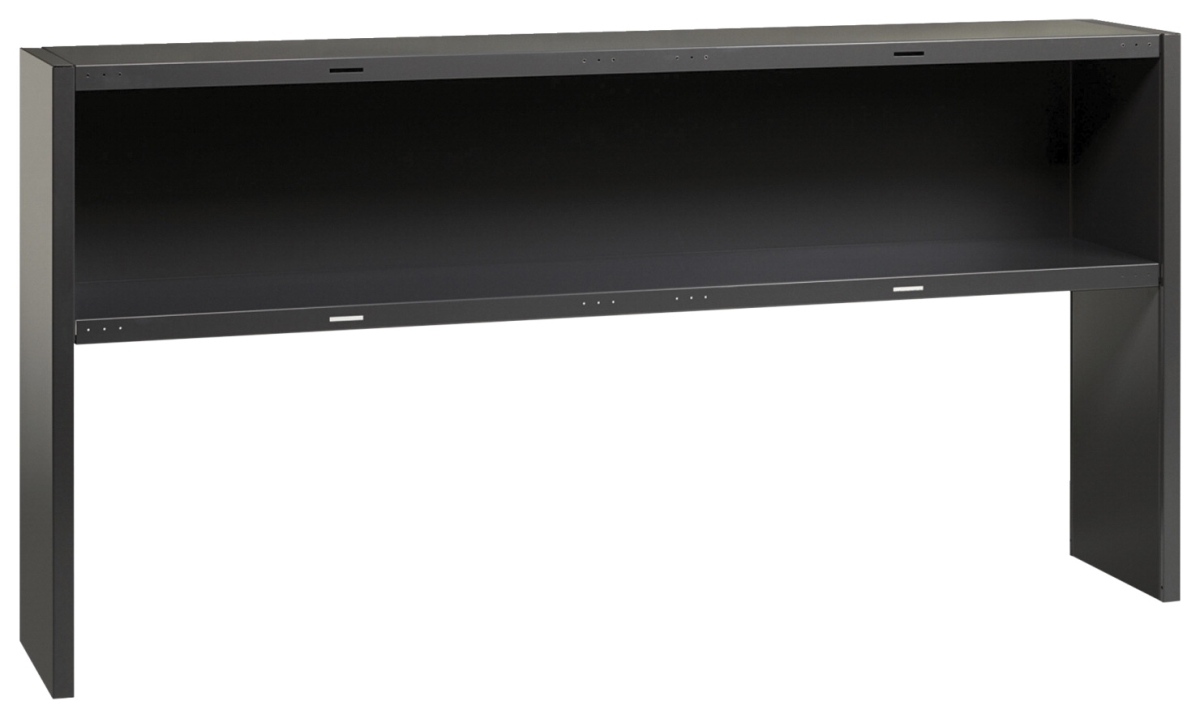 72 in. Commercial Desk Series Stack-On Hutch, Charcoal