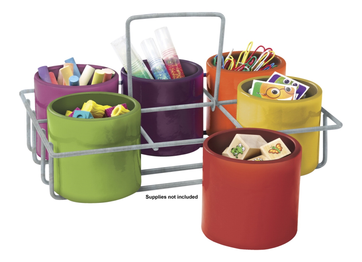 Picture of Sensational Classroom 2006531 10.5 x 7.5 in. 6-Cup Wire Caddy&#44; Assorted Color - Set of 6