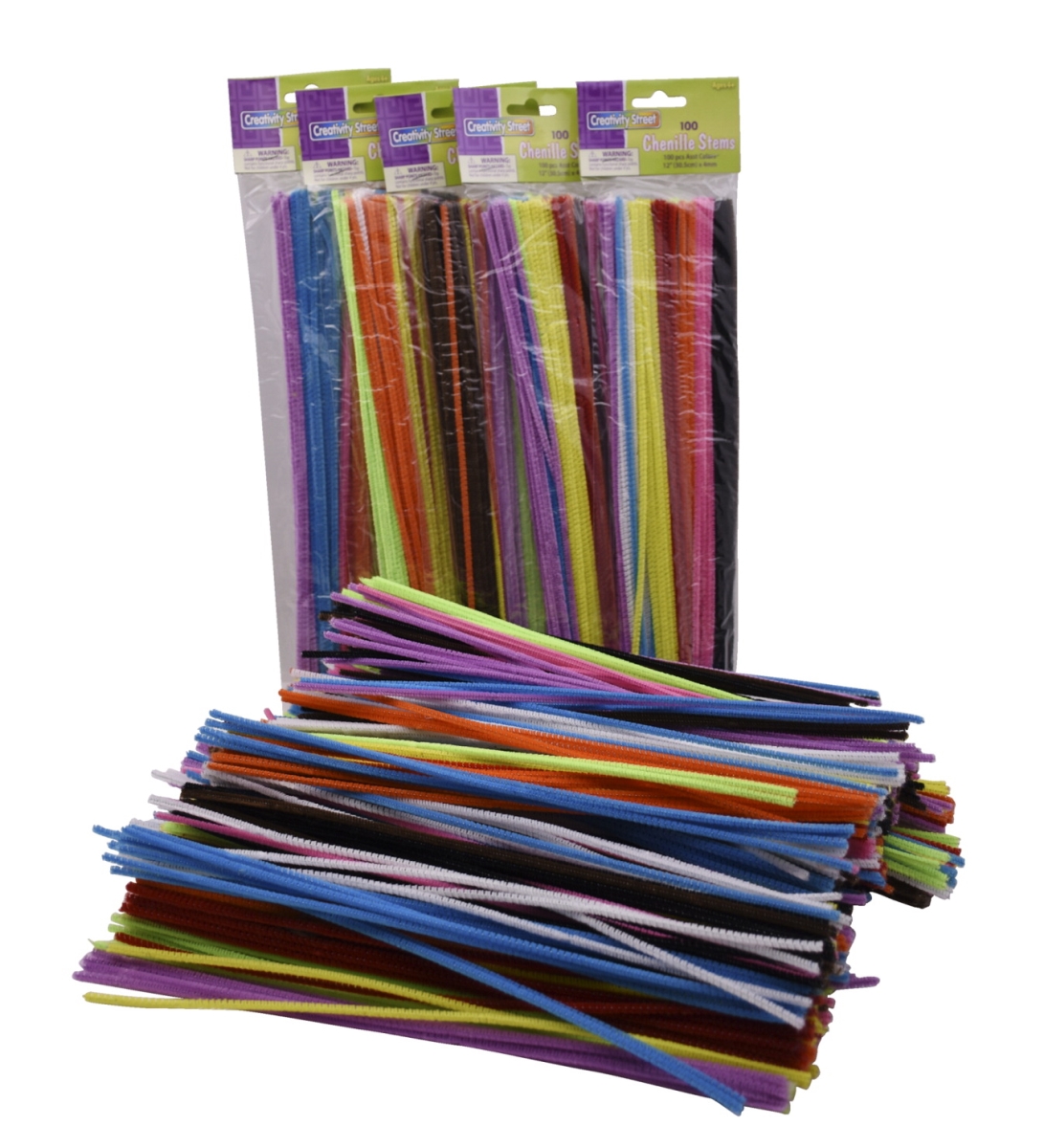 0.13 x 12 in. Chenille Stems, Assorted Color - Pack of 1200