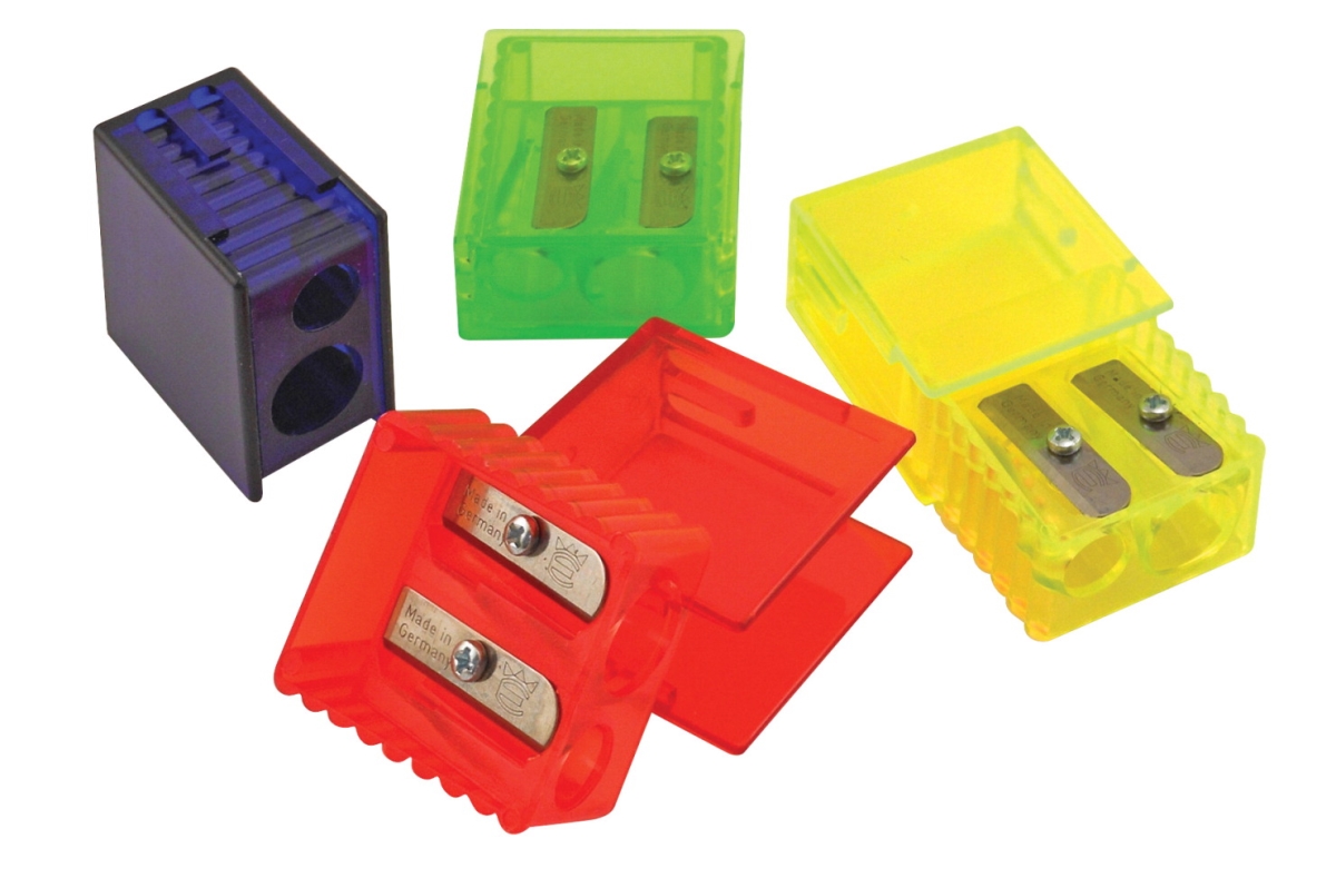 Eisen 2-Hole Square Sharpener, Assorted Color - Pack of 25