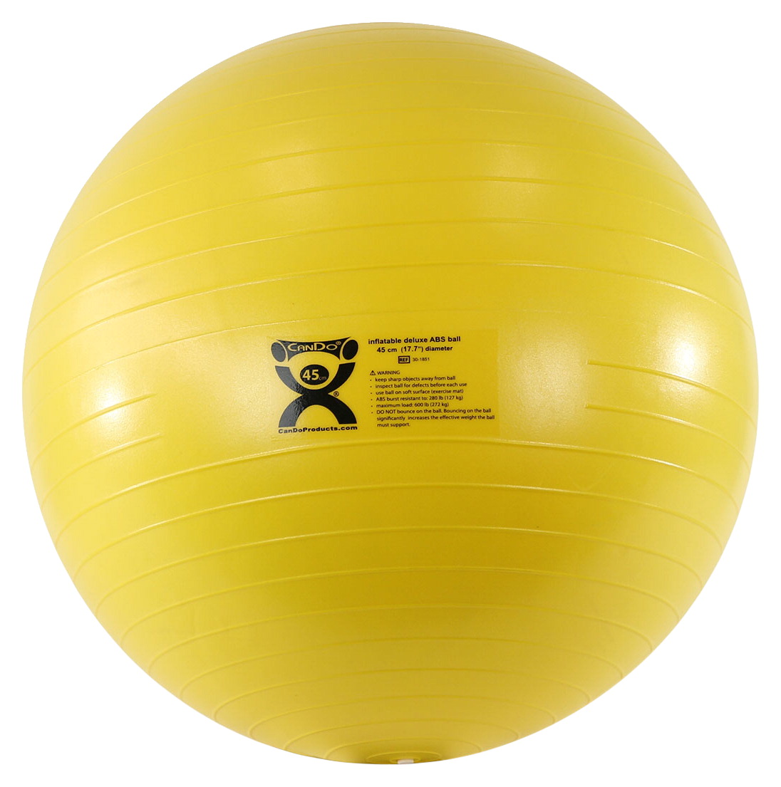 Picture of CanDo 2010586 18 in. Extra Thick ABS Inflatable Exercise Ball&#44; Yellow