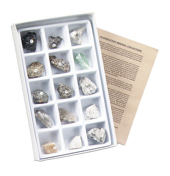 Picture of Geoscience 575112 Intro to Fluorescent Minerals Collection - Set of 15