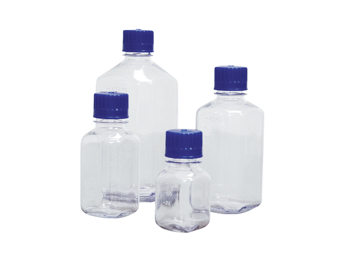 Picture of Frey Scientific 1295685 125 ml Square Polycarbonate Media Bottles - Pack of 6