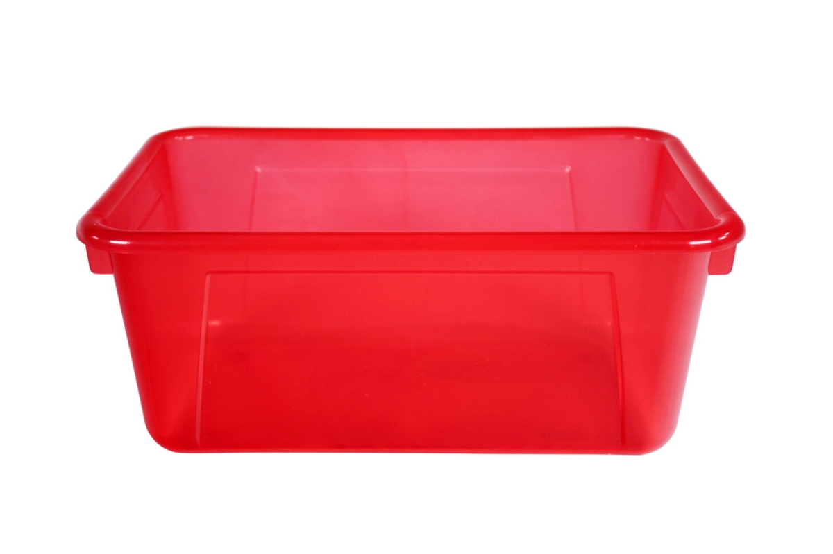 Picture of School Smart 2005883 12 x 8 x 5 in. Translucent Cubby Bin&#44; Candy Red - Small