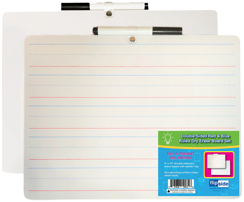 9 x 12 in. Two-Sided Dry Erase Board with Pen, White & Lined - Pack of 24