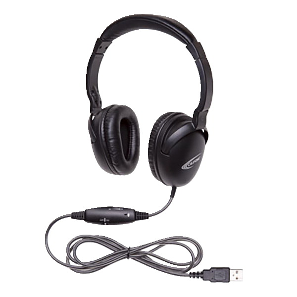 1609574 1017IMUSB Neotech Plus Headset with In-Line Microphone - USB Plug, Black & Silver -  Califone