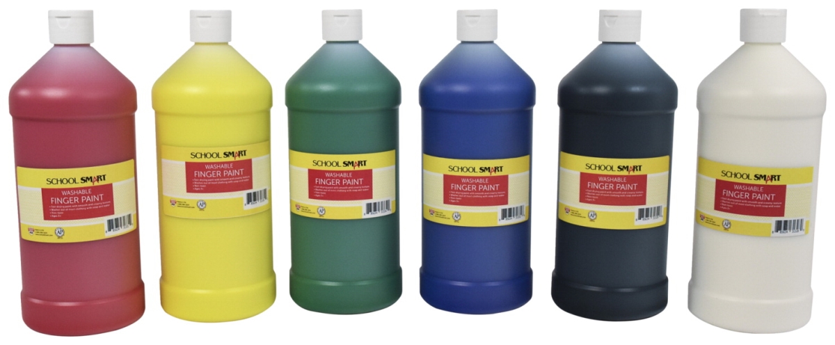 1 qt. Washable Finger Paint, Assorted Primary Color - Set of 6