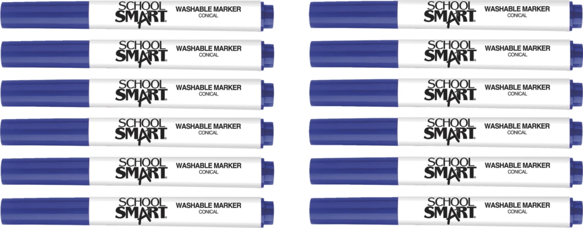 Conical Tip Washable Art Markers, Blue - Pack of 12