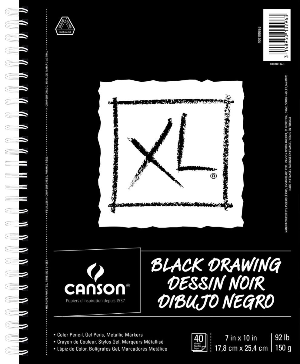 Picture of Canson 2005763 92 lbs XL Drawing Pad&#44; Black - 7 x 10 in. - 40 Sheets