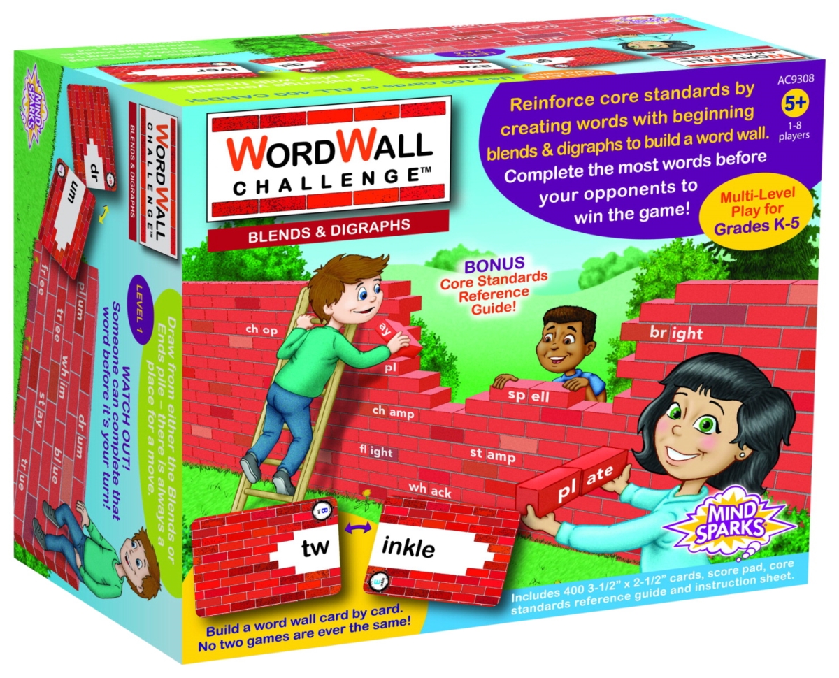 Picture of Mind Sparks 2023320 Blends & Digraphs WordWall Challenge Card Game