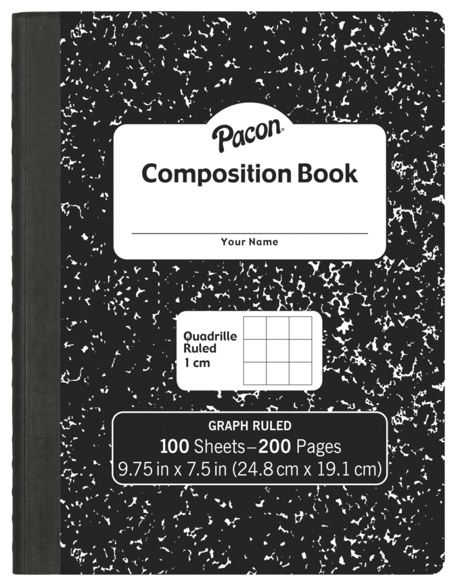 Picture of Pacon 2023383 9.75 x 7.5 in. 1 cm Composition Book with Grid Ruled & 100 Sheets