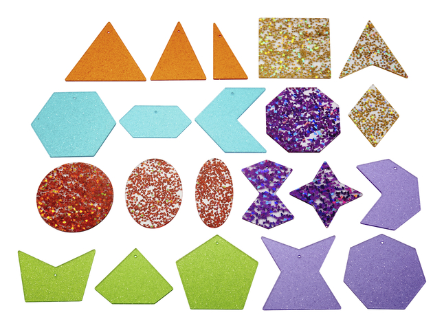 Picture of Learning Advantage 2089116 TickiT Rainbow Glitter Shapes&#44; Set of 21