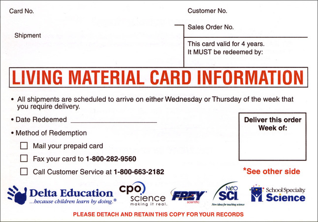 Picture of Carolina Biological Supply 1450932 Gammarus Living Material Card