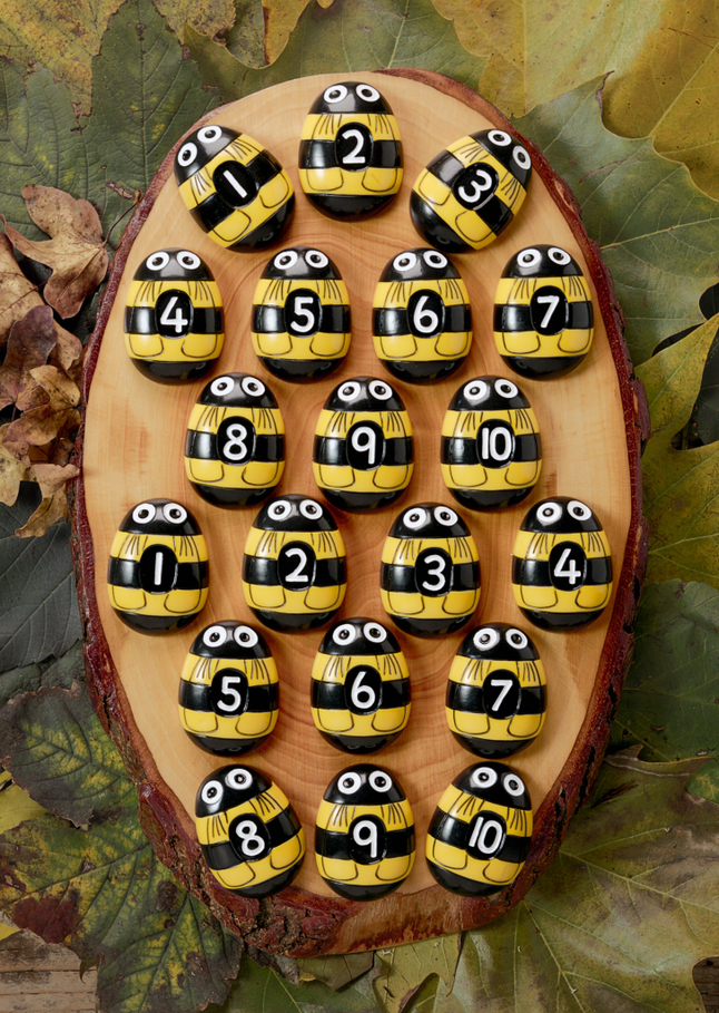 Picture of Yellow Door 2040709 Honey Bee Number Stones&#44; Set of 20