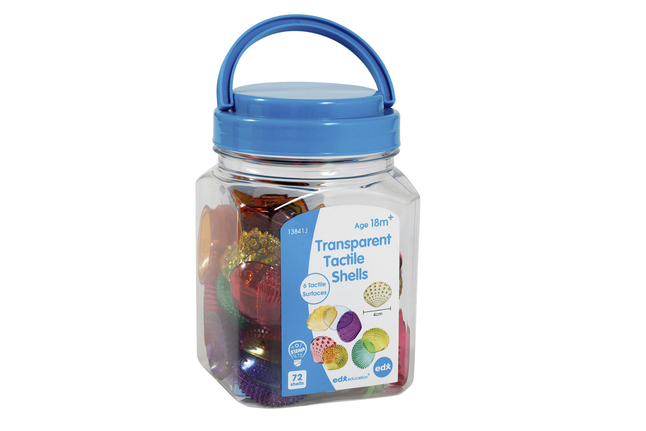 Picture of Learning Advantage 2090390 Transparent Tactile Shells - Set of 72