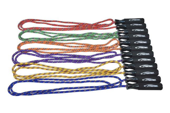 Picture of Bhalla International 2089443 8 mm x 8 ft. Sportime Polypropylene Braided Jump Rope&#44; Assorted Color - Set of 6