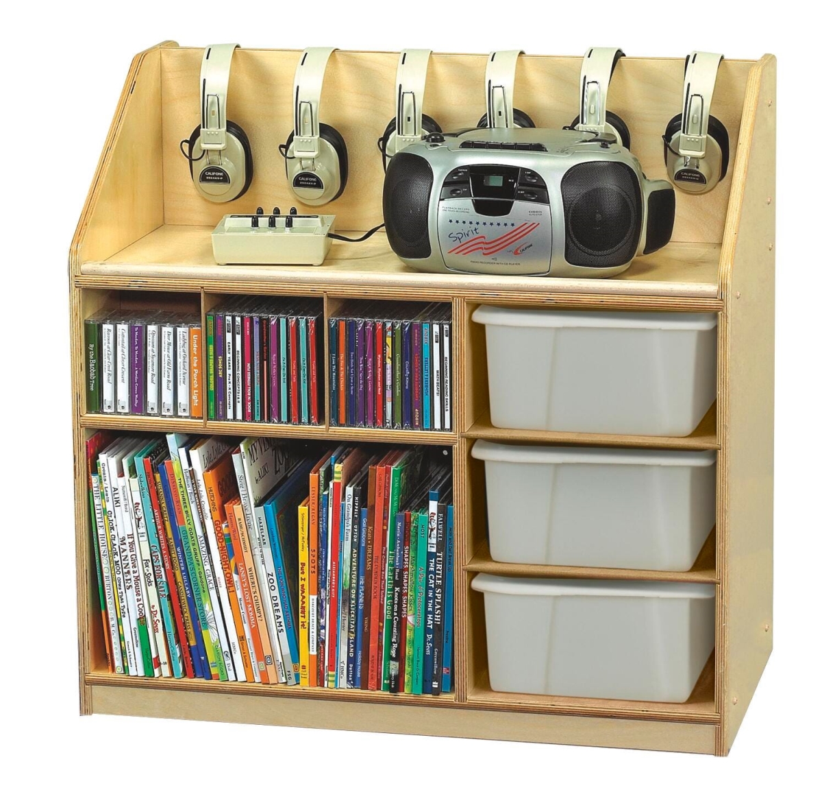 Picture of Childcraft 2027784 29.75 x 16.5 x 29.75 in. Mobile Audio Station with 3 Translucent Trays
