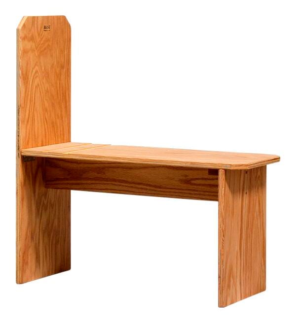 Picture of Jack Richeson 2024630 29 x 13.5 x 17.25 in. Caballito Solid Oak Bench Seat
