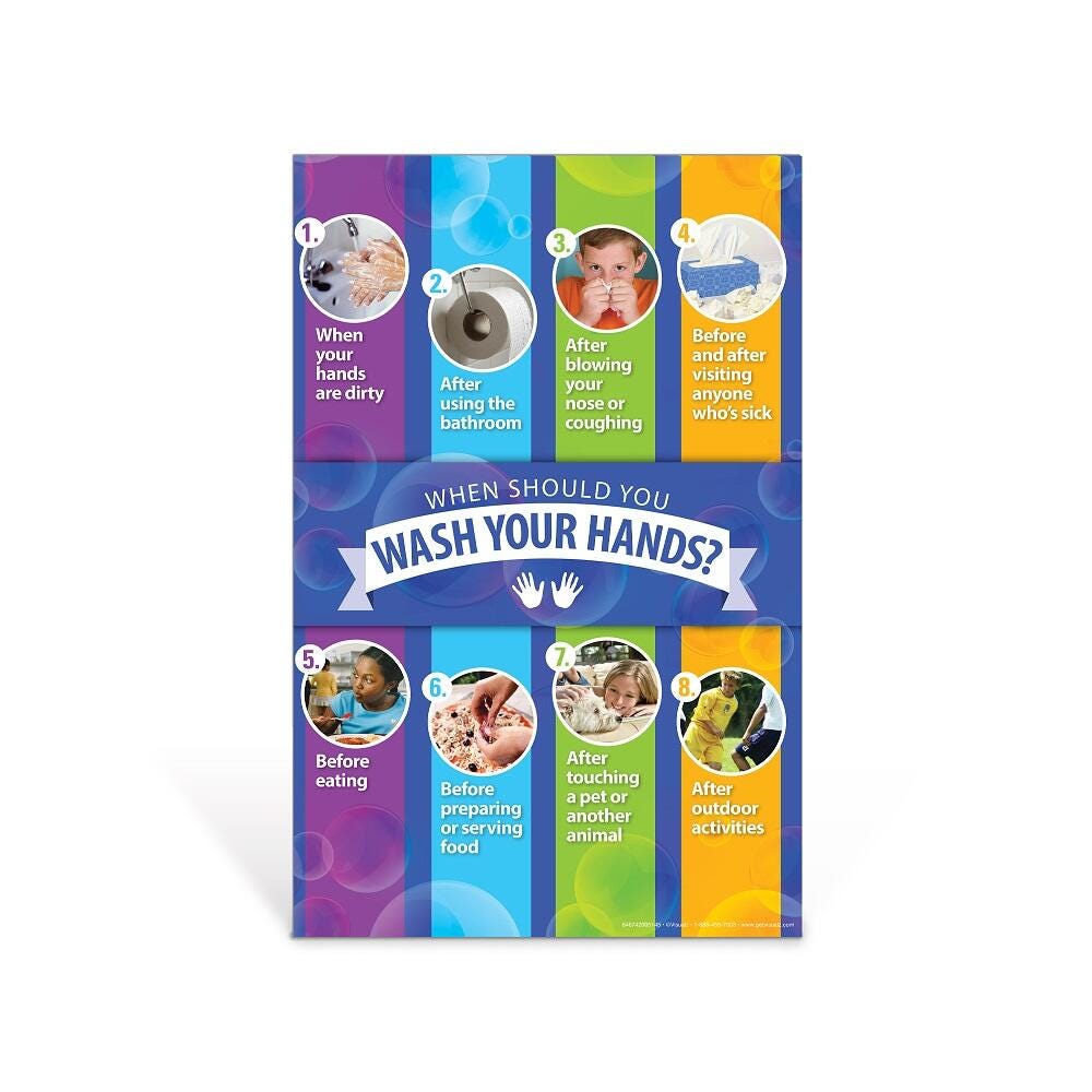 Picture of Visualz 2039510 11 x 17 in. When to Wash Your Hands Poster